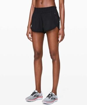 Lululemon Tracker Short V Running Shorts Zip Pocket 4 Inch Black 6